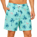 Costume da bagno uomo L in tessuto sintetico turchese con stampa tropicale e tasche