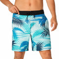 Costume da bagno uomo taglia L con stampa foglie blu turchese e nero - bermuda mare con coulisse
