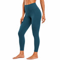 Leggings donna S in tessuto elasticizzato blu petrolio - vita alta per yoga e fitness