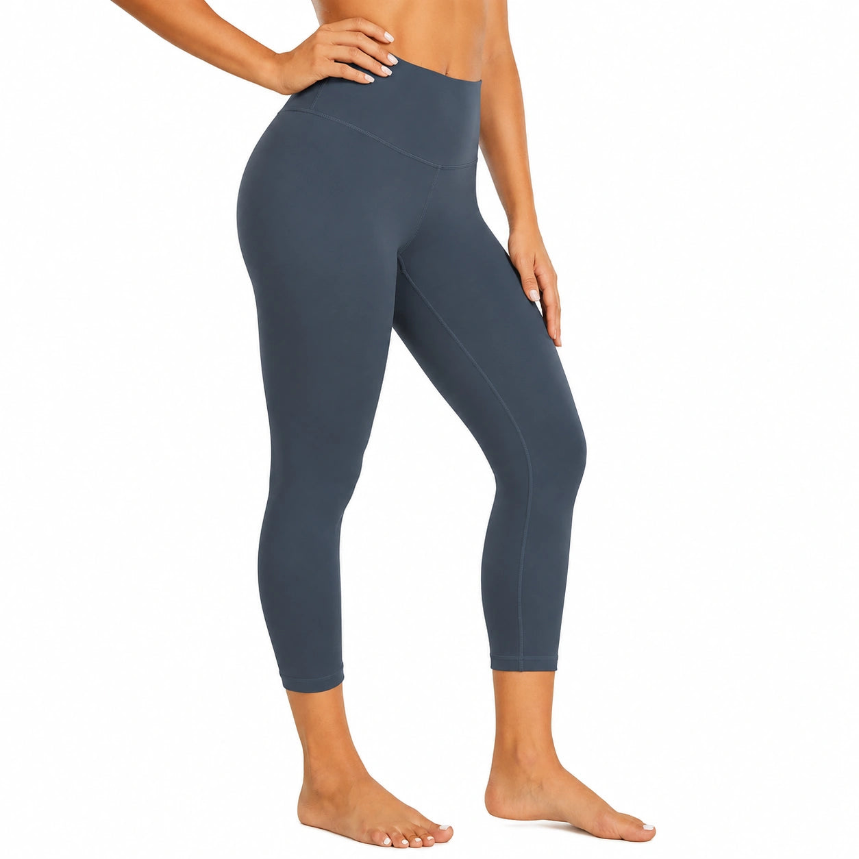 Leggings sportivi donna M blu scuro a vita alta elasticizzati