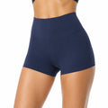 Shorts donna M blu navy a vita alta in tessuto elasticizzato