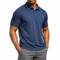 Polo uomo taglia M blu navy in tessuto a maglia fine stile casual