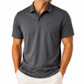 Polo uomo M in tessuto sintetico grigio antracite a maniche corte stile casual