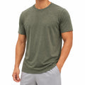 Maglietta uomo L in tessuto jersey verde oliva - girocollo casual